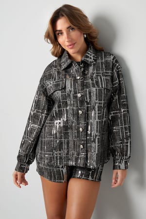 Jacke im Denim-Look mit Pailletten - Blau - S h5 Bild9